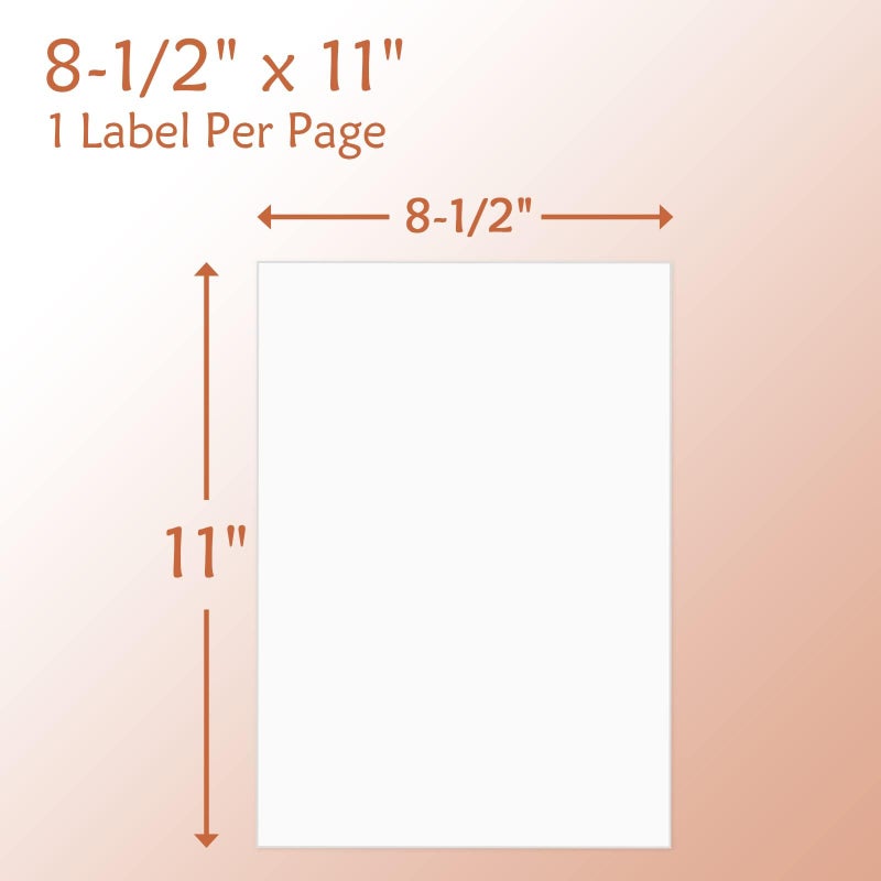 9527 Product 100 Sheets Sticker Labels 8-1/2" x 11" Shipping Address Labels for Laser/Ink Jet Printer,100 Labels. - Image 4